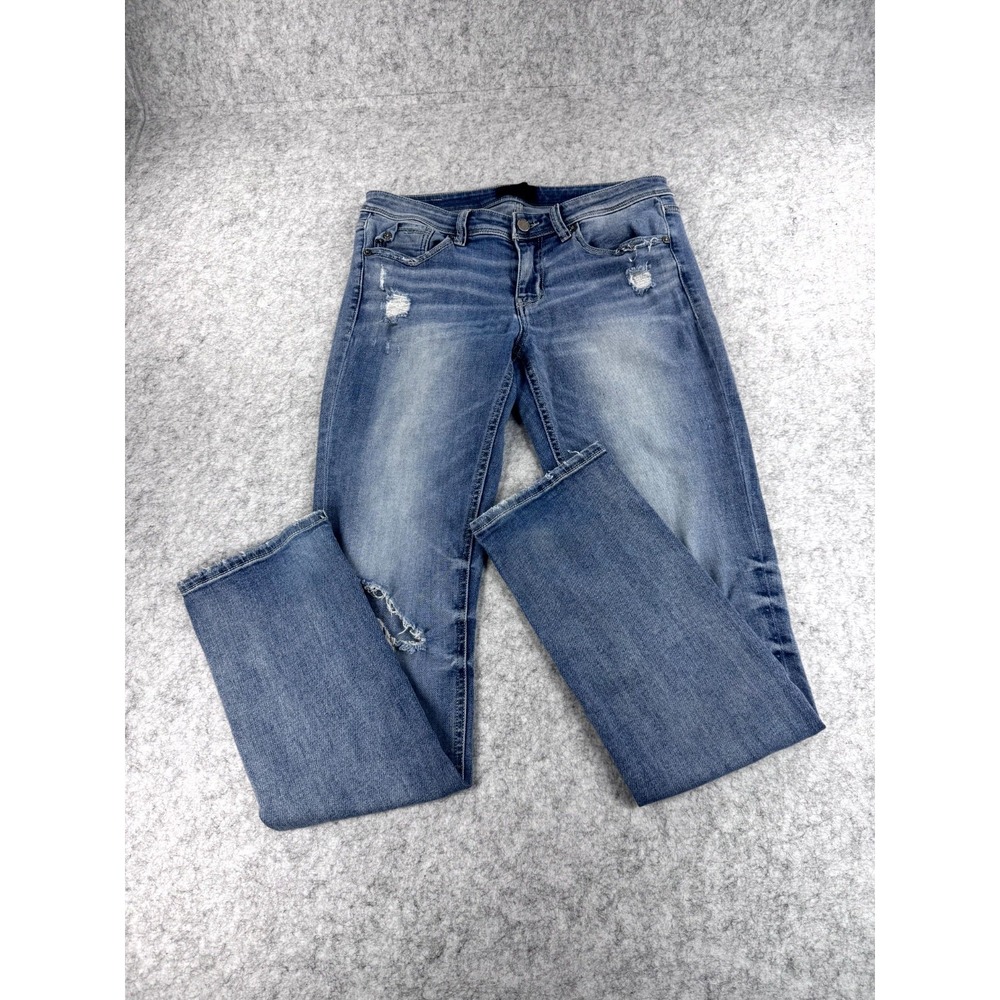 Buckle Black Fit No 53 Straight Leg Jeans Women's 29x32 Blue Denim Distressed